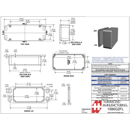 Hammond 1590G2FLBK
