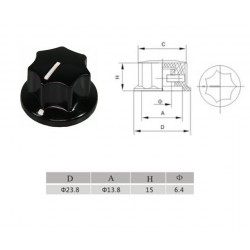 Manopola MXR style NERA 24mm