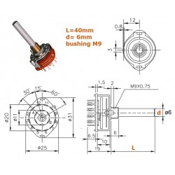 Alpha commutatore 2 vie 6 posizioni