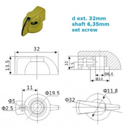 Manopola ''Chicken Head'' ANODIZZATA GOLD