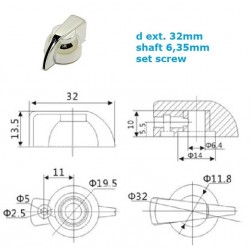 Manopola ''Chicken Head'' ANODIZZATA ARGENTO