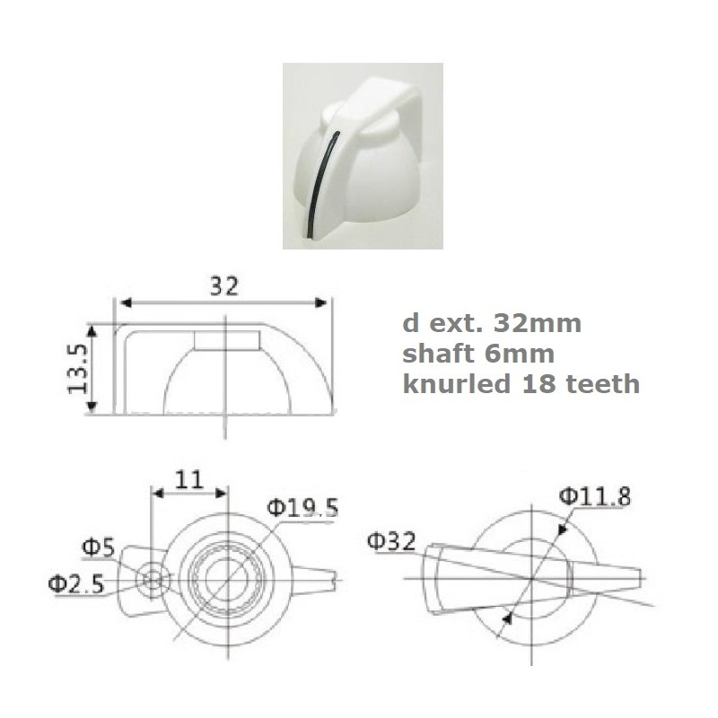 Manopola ''Chicken Head'' BIANCA