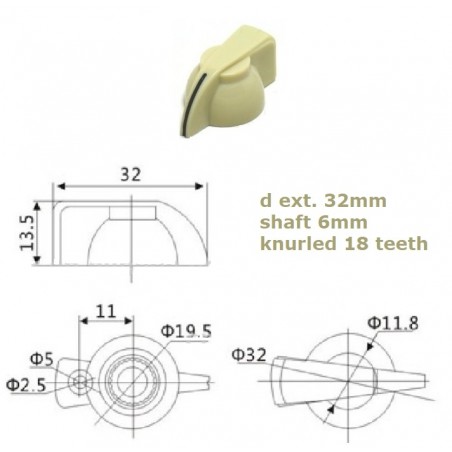 ''Chicken Head'' IVORY knob