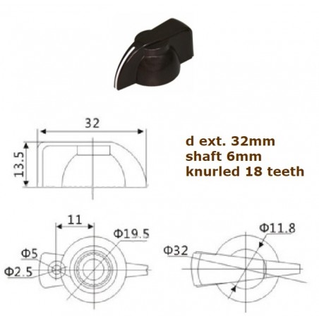 Manopola ''Chicken Head'' MARRONE