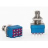4PDT blue, push-button switch with 12 solder pins