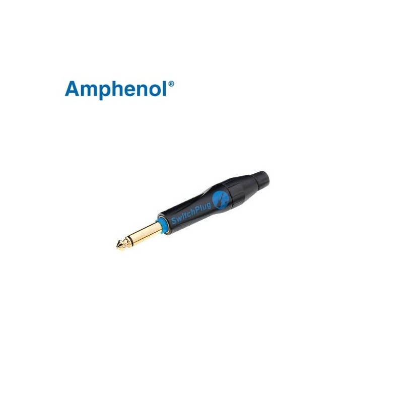 Amphenol TM1PB-AU, plug mono 6,3mm NERO (solo per strumenti)