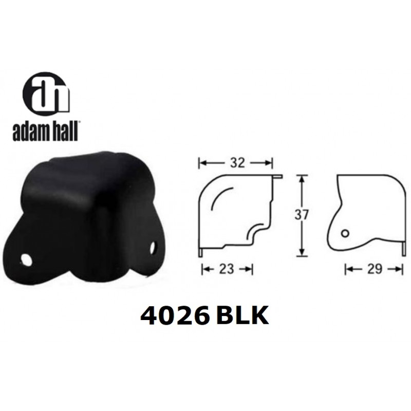 Adam Hall 4026BLK, black steel cabinet corner