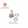 Alpha 9mm 50KA, potenziometro LOG mono, perno in metallo zigrinato (L: 15mm)