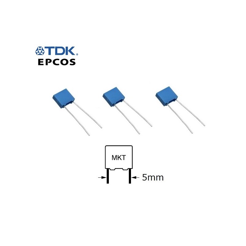 3x Epcos TDK 0,33uF/100V, condensatore MKT poliestere metallizzato, B32529C1334K