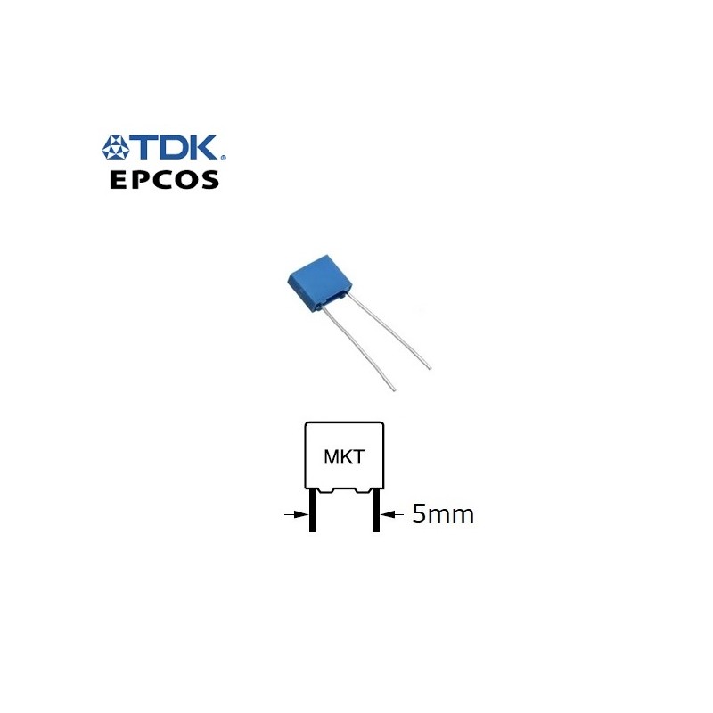 Epcos TDK 0,33uF/100V, condensatore MKT poliestere metallizzato, B32529C1334K