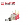 Salecom S08LP, interruttore ON-OFF-ON orizzontale subminiatura a levetta SPDT, pin da PCB