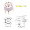 Zoccolo GZS9-Y-G, noval in plastica GOLD pins da stampato/PCB