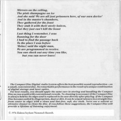 Eagles: Hotel California, Asylum Records, CD, 075596050920