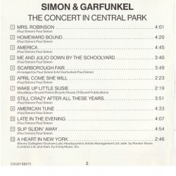 Simon & Garfunkel: The Concert In Central Park, Geffen Records, CD, 5099708857523