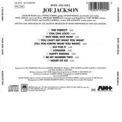 Joe Jackson: Body And Soul, A&M Records, CD, 082839500029