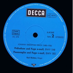 Johann Sebastian Bach: Berühmte Orgelwerke, Richter, TELDEC, LP, 6.41568 AN
