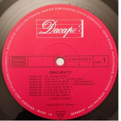 Frédéric Chopin: Vierzehn Walzer, Dinu Lipatti, Dacapo, LP, 1C047-00167M