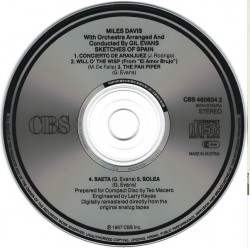 Miles Davis: Sketches Of Spain, CBS Masterpieces, CD, 5099746060428