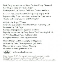 Pink Floyd: Wish You Were Here, Capitol Records, CD, 724382975021