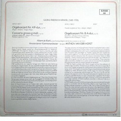 Händel: Orgelkonzerte Nr. 4 F-dur/8 A-dur, Concerto Grosso G-moll, LP, Van Der Horst, Teldec, 6.41320 AH