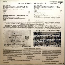 J.S. Bach: Brandenburgische Konzerte Nr.1-2-4, Concentus Musicus Wien, Harnoncourt, LP, Teldec 6.42823