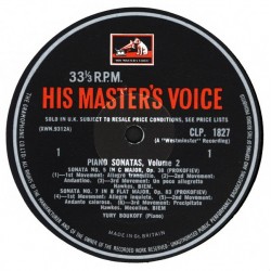 Prokofiev: Piano Sonatas Volume 2, Yuri Boukoff, LP mono, HMV-EMI CLP1827