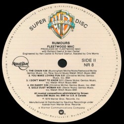 Fleetwood Mac: Rumours, Nautilus Recordings, LP + inserto, NR 8