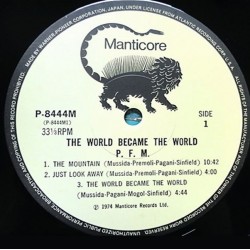 Premiata Forneria Marconi: The World Became The World, LP + OBI and insert, Manticore P-8444M