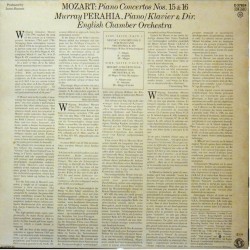 Mozart: Piano Concertos Nos. 15 & 16, Murray Perahia, English Chamber Orchestra, LP, CBS Masterworks D-37824