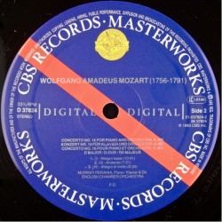 Mozart: Piano Concertos Nos. 15 & 16, Murray Perahia, English Chamber Orchestra, LP, CBS Masterworks D-37824