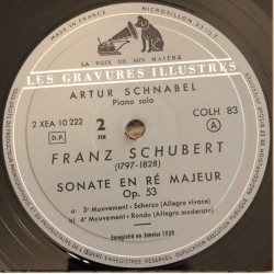 Schubert: Sonate en ré majeur, Opus 53 (D. 850), Artur Schnabel, LP mono, Pathé Marconi COLH-83