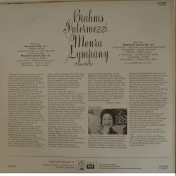 Johannes Brahms: Brahms Intermezzi, Dame Moura Lympany, LP, 	Classics For Pleasure CFP-40066