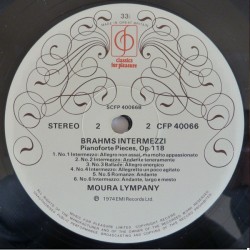 Johannes Brahms: Brahms Intermezzi, Dame Moura Lympany, LP, 	Classics For Pleasure CFP-40066