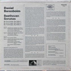 Beethoven: Sonatas No.5 In C Minor, Op.10 No.1 / No.6 In F Major, Op.10 No.2, Barenboim , LP, HMV-EMI HQS-1152