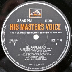 Beethoven: Sonatas No.5 In C Minor, Op.10 No.1 / No.6 In F Major, Op.10 No.2, Barenboim , LP, HMV-EMI