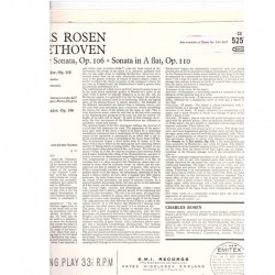 Beethoven: Hammerklavier Sonata Opus 106, Sonata In A-Flat Opus 110, Charles Rosen, LP, Columbia SAX-5257