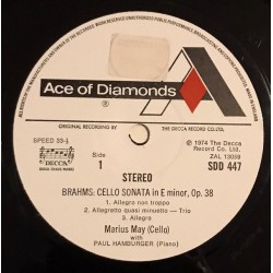 Marius May with Paul Hamburger: Brahms, Schumann, Dvorak, Chopin, LP, Ace of Diamond SDD-447