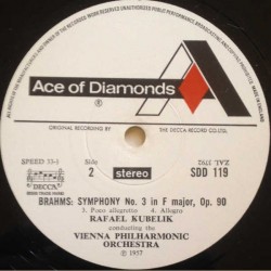 Brahms: Symphony No. 3, The Vienna Philharmonic Orchestra, Kubelik, LP, Ace of Diamond SDD-119