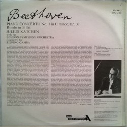 Beethoven: Piano Concerto No. 3 / Rondo In B Flat, Julius Katchen, London Symphony Orch., Gamba, LP, Ace of Diamond SDD-226