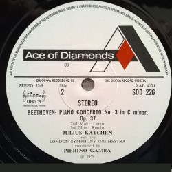 Beethoven: Piano Concerto No. 3 / Rondo In B Flat, Julius Katchen, London Symphony Orch., Gamba, LP, Ace of Diamond SDD-226