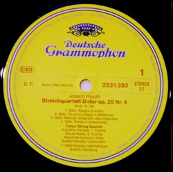 Joseph Haydn: Streichquartette Op. 20 Nos. 4 & 5, Tokyo String Quartet, LP, Deutsche Grammophon 2531-380