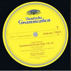 Joseph Haydn: Symphonien Nr.91 / Nr.92 "Oxford", Wiener Philharmoniker, Karl Böhm, LP, Deutsche Grammophon 2530-524