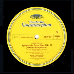 Joseph Haydn: Symphonien Nr.91 / Nr.92 "Oxford", Wiener Philharmoniker, Karl Böhm, LP, Deutsche Grammophon 2530-524