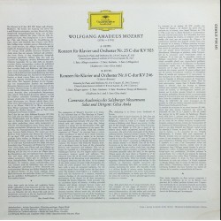 Mozart: Klavierkonzerte C-Dur KV 503, C-Dur KV 246, Camerata Academica Salzburg, Géza Anda, LP, Deutsche Grammophon 139-384