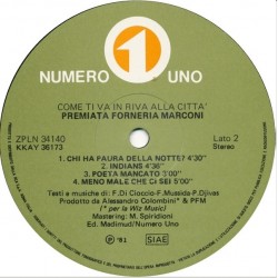 Premiata Forneria Marconi: Come Ti Va In Riva Alla Città, LP, Numero Uno ZPLN-34140