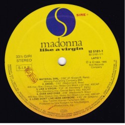 Madonna: Like A Virgin, LP, Sire Italia 92-5181-1