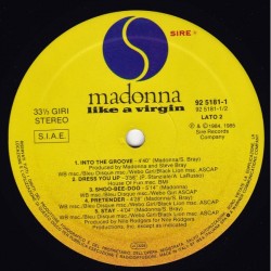 Madonna: Like A Virgin, LP, Sire Italia 92-5181-1