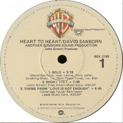 David Sanborn – Heart To Heart, LP, Warner Bros. BSK-3189