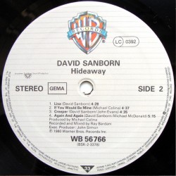 David Sanborn – Hideaway, LP, Warner Bros. WB-56766