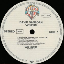 David Sanborn – Voyeur, LP, Warner Bros. WB-K-56900